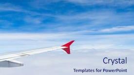  Presentation with children around the world - PPT theme having cloudscape around wing over lands background and a sky blue colored foreground