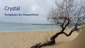  Presentation with stormy sea - Slide set consisting of cloudscape rain over the stormy background and a lemonade colored foreground