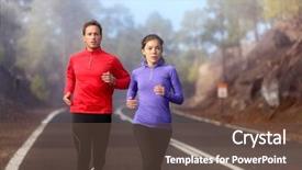  Presentation with healthy living - Colorful PPT theme enhanced with cloudy and cold weather backdrop and a tawny brown colored foreground