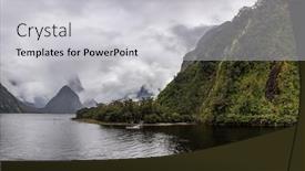  Presentation with rainy day - Beautiful PPT layouts featuring cloudy and rainy day at amazing and vibrant milford sound south island new zealand backdrop and a light gray colored foreground