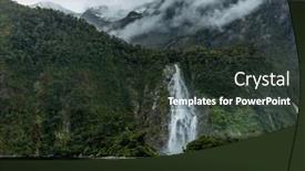  Presentation with rainy day - Audience pleasing slide deck consisting of cloudy and rainy day at amazing and vibrant milford sound south island new zealand backdrop and a dark gray colored foreground