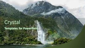  Presentation with rainy day - Slide set consisting of cloudy and rainy day at amazing and vibrant milford sound south island new zealand background and a tawny brown colored foreground