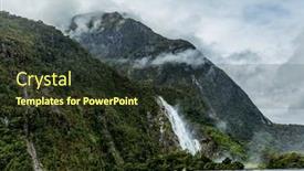  Presentation with rainy day - PPT theme with cloudy and rainy day at amazing and vibrant milford sound south island new zealand background and a tawny brown colored foreground