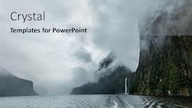  Presentation with rainy day - PPT theme enhanced with cloudy and rainy day at amazing and vibrant milford sound south island new zealand background and a lemonade colored foreground