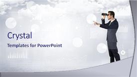  Presentation with reflection looking back to go forward - Audience pleasing theme consisting of cloudy background and graphs chart backdrop and a  colored foreground