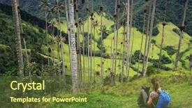  Presentation with colombia - Theme having cloudy landscape of cocora valley background and a tawny brown colored foreground
