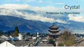  Presentation with ancient china - Presentation consisting of cloudy mt cangshan yunnan china background and a light blue colored foreground