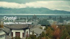  Presentation with old china - Amazing PPT theme having cloudy mt cangshan yunnan china backdrop and a  colored foreground