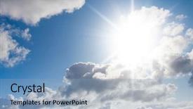  Presentation with heaven - Cool new slide set with cloudy sky - background of blue sunny heaven backdrop and a light blue colored foreground