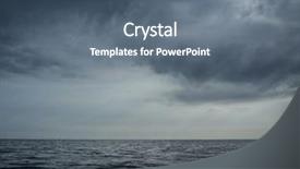  Presentation with ocean - Cool new slides with cloudy sky - rainy clouds over an ocean backdrop and a ocean colored foreground