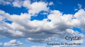  Presentation with water blue sky and peaceful - Theme consisting of cloudy sky - skies above blue heavens peaceful background and a light blue colored foreground