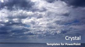  Presentation with storm - Presentation theme enhanced with cloudy sky - storm clouds over the sea background and a ocean colored foreground