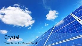  Presentation with alternative energy - Beautiful slide deck featuring cloudy sky alternative energy backdrop and a teal colored foreground