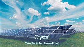  Presentation with energy solar - Presentation theme consisting of cloudy sky alternative energy background and a ocean colored foreground