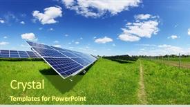  Presentation with alternative energy - PPT theme having cloudy sky alternative sun energy background and a tawny brown colored foreground