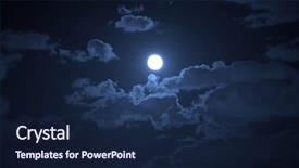  Presentation with night sky moon - Slides consisting of cloudy sky and the moon background and a navy blue colored foreground