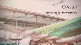  Presentation with airport runway - Audience pleasing presentation consisting of cloudy sky at runway backdrop and a lemonade colored foreground