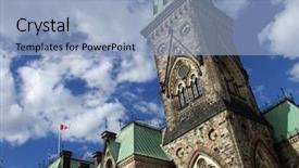  Presentation with gothic - Presentation theme with cloudy sky at the canadian background and a light blue colored foreground