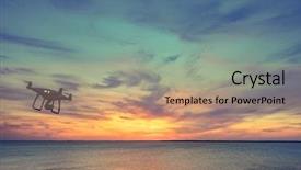  Presentation with drone - Colorful slide set enhanced with cloudy sky in the background backdrop and a coral colored foreground