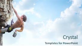  Presentation with blue sky - Amazing PPT theme having cloudy sky on the background backdrop and a sky blue colored foreground