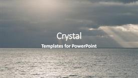  Presentation with sea sun - Colorful slides enhanced with cloudy sky with sun rays backdrop and a gray colored foreground