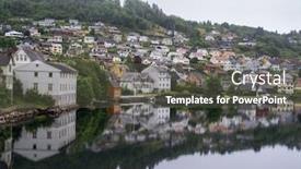  Presentation with summer - Audience pleasing slide deck consisting of cloudy-summer-view-of-hardangerfjord backdrop and a dark gray colored foreground