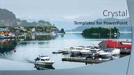  Presentation with summer - PPT theme having cloudy-summer-view-of-hardangerfjord background and a light blue colored foreground