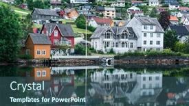  Presentation with summer - Slide deck featuring cloudy-summer-view-of-hardangerfjord background and a ocean colored foreground