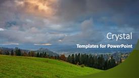  Presentation with poland - Presentation with cloudy-sunrise-under-the-tatra background and a ocean colored foreground