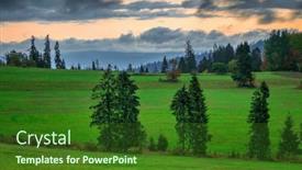  Presentation with poland - Slide set featuring cloudy-sunrise-under-the-tatra background and a forest green colored foreground