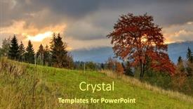  Presentation with poland - Theme having cloudy-sunrise-under-the-tatra background and a tawny brown colored foreground