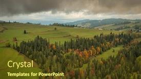  Presentation with poland - Presentation design with cloudy-sunrise-under-the-tatra background and a tawny brown colored foreground