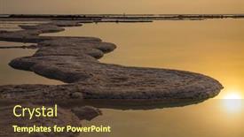  Presentation with foggy water sunrise - Presentation consisting of cloudy-winter-cool-day-sunrise background and a tawny brown colored foreground