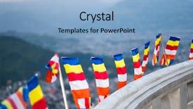  Presentation with nepal flag - Colorful slides enhanced with clourful buddhist prayer flag backdrop and a light blue colored foreground