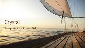  Presentation with sailing ship - Amazing slide set having clous up sailing backdrop and a lemonade colored foreground