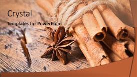  Presentation with clove - Audience pleasing presentation design consisting of clove and cinnamon closeup backdrop and a coral colored foreground