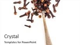  Presentation with clove - Amazing presentation theme having clove in spoon isolated on a white background backdrop and a white colored foreground