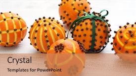  Presentation with clove - Audience pleasing slide deck consisting of clove orange pomander balls homemade backdrop and a coral colored foreground
