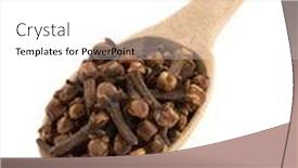  Presentation with clove - Presentation theme consisting of clove spices and spoon isolated background and a white colored foreground