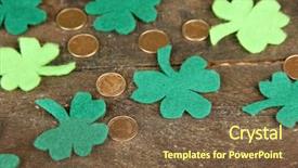  Presentation with gold leaves - Presentation theme enhanced with clover leaves and gold coins background and a  colored foreground