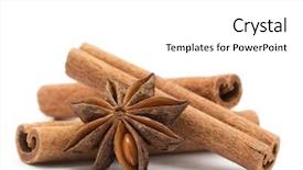  Presentation with cinnamon - Slide deck with cloves anise and cinnamon isolated background and a white colored foreground