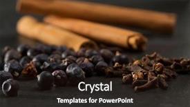  Presentation with black clover - Slide set enhanced with cloves cinnamon juniper berries gyn background and a wine colored foreground