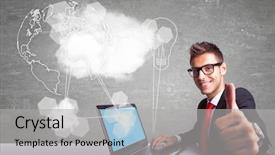  Presentation with acting - PPT theme consisting of clown because he can background and a light gray colored foreground