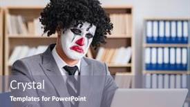  Presentation with clown - Audience pleasing presentation consisting of clown-businessman-working backdrop and a gray colored foreground