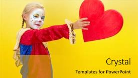  Presentation with mothers day - Colorful slide deck enhanced with clown giving a red heart backdrop and a gold colored foreground