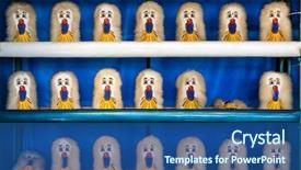  Presentation with carnival - Presentation design featuring clown head ball toss game background and a ocean colored foreground