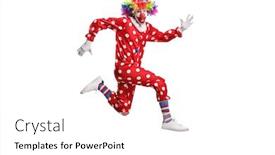  Presentation with costume - Beautiful theme featuring clown-in-a-polka-dot backdrop and a white colored foreground