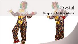  Presentation with clown - Cool new PPT layouts with clown isolated on the white background backdrop and a lemonade colored foreground