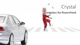  Presentation with juggling - Slide deck featuring clown-juggling-on-a-pedestrian background and a white colored foreground