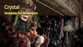  Presentation with clown - Beautiful PPT theme featuring clown marionette backdrop and a tawny brown colored foreground